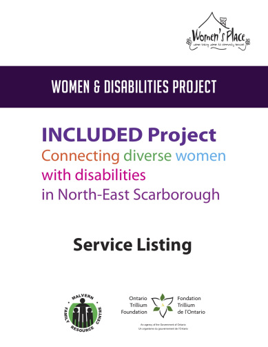Digital cover of the INCLUDED Project's Service Listing.
