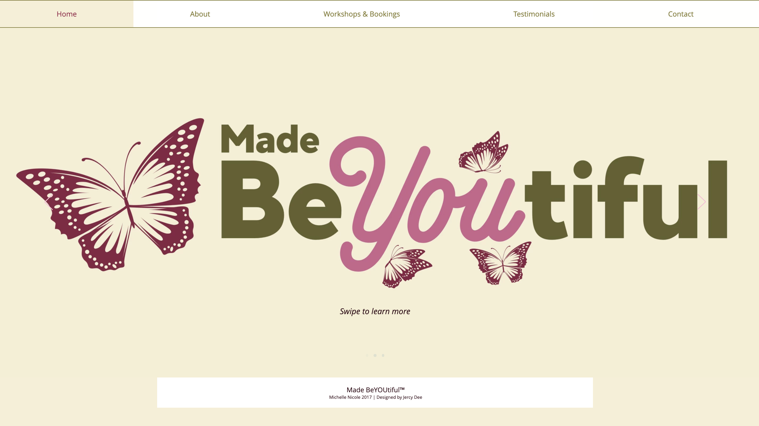 The homepage for the Made BeYOUtiful website.